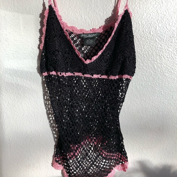 Betsey Johnson crochet top with beads - Picture 1 of 7